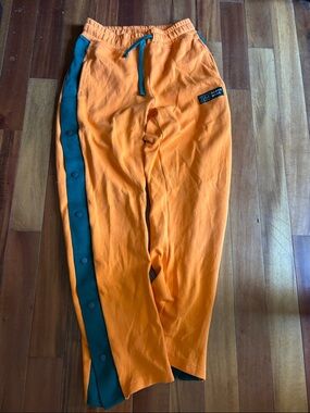 Zumba Brand Orange Track Pants with Green Side Stripe